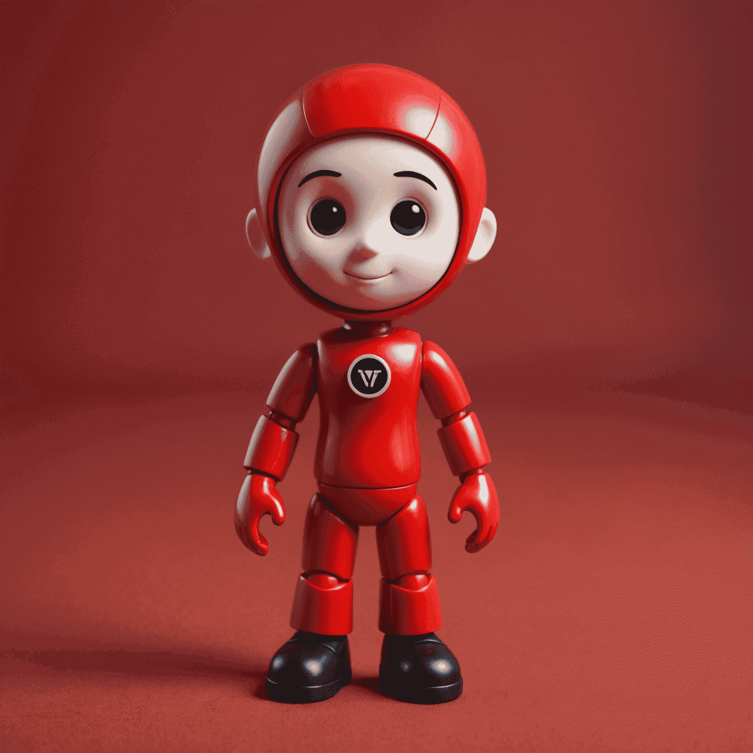 Selfvirtod logo - A stylized toy figure with a red background