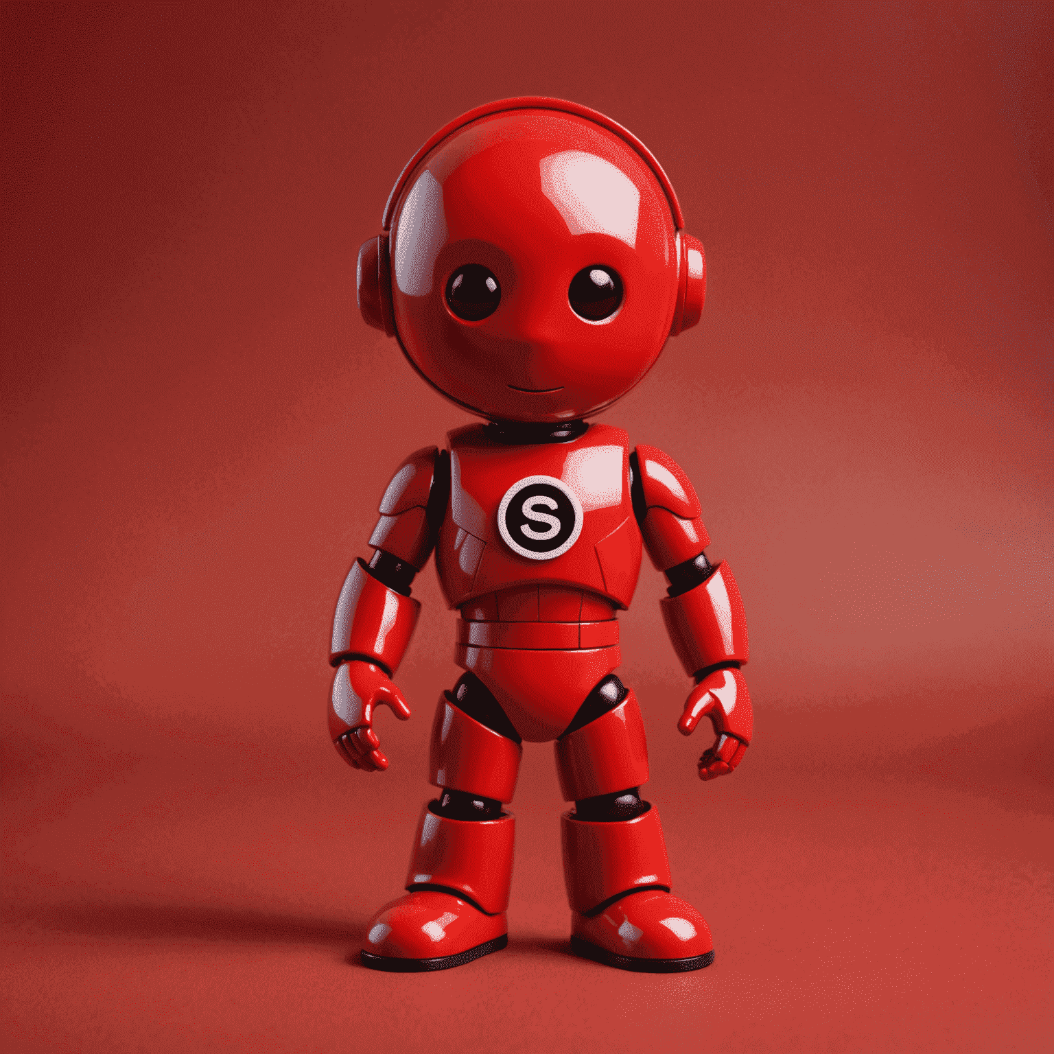 Selfvirtod logo - A stylized toy figure with a red background