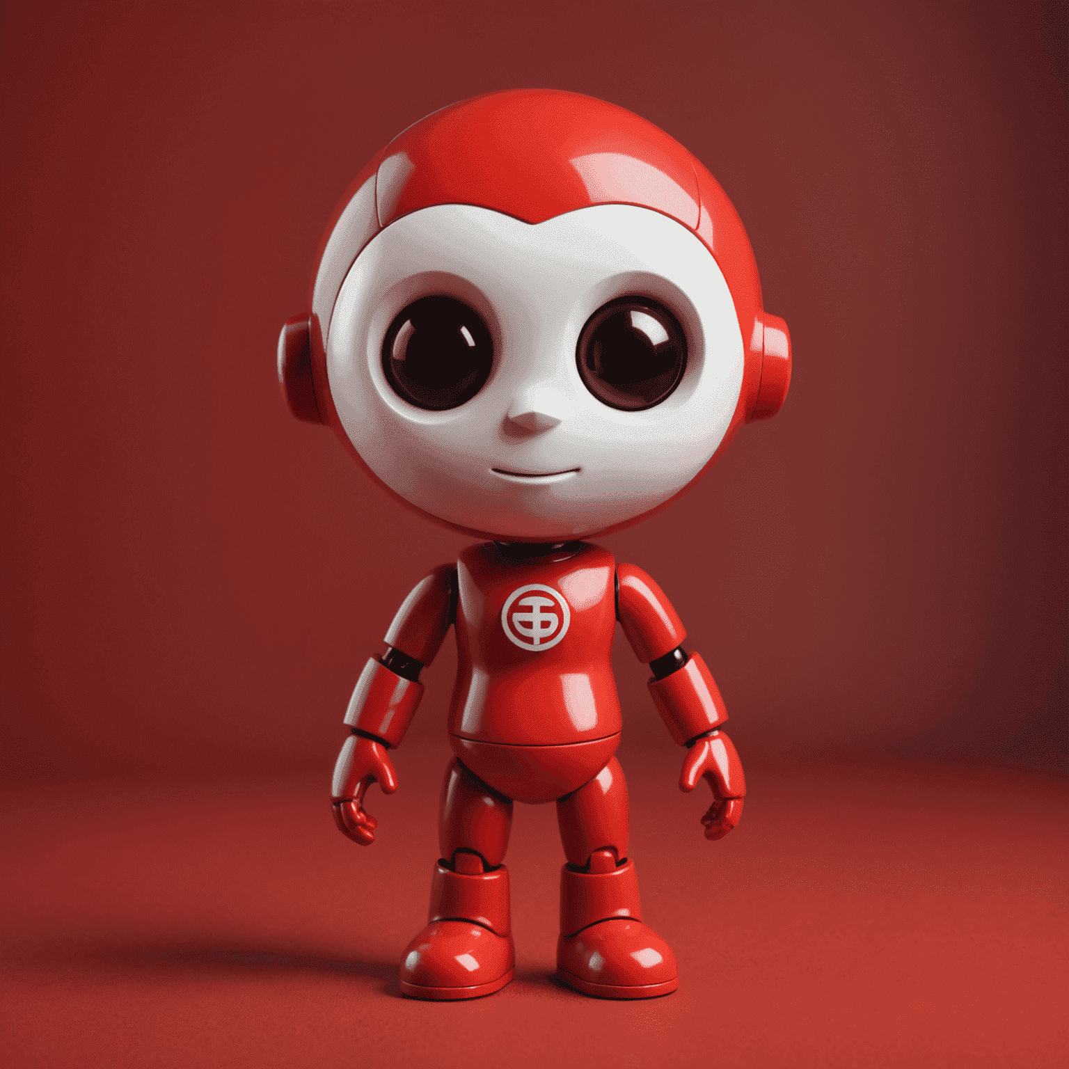 Selfvirtod logo - A stylized toy figure with a red background