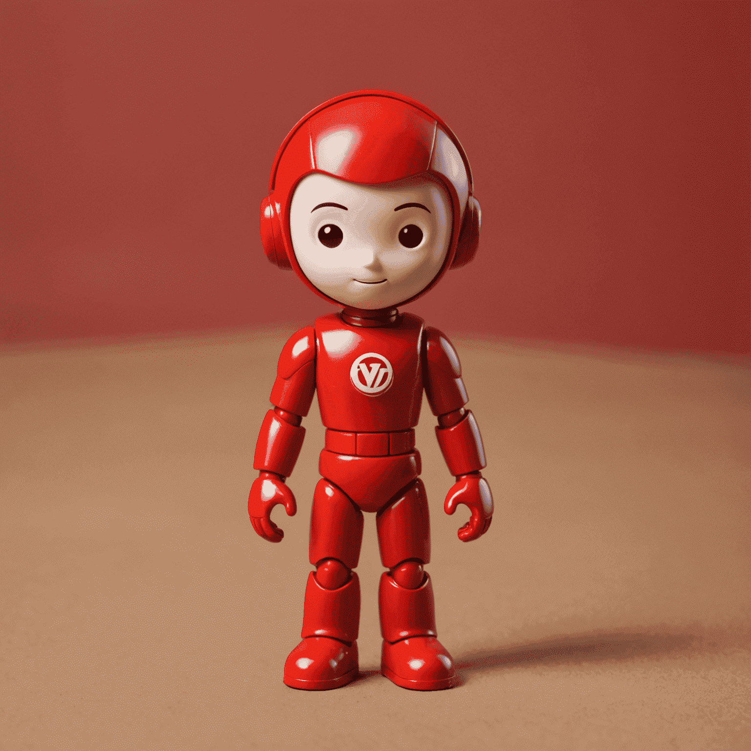 Selfvirtod logo - A stylized toy figure with a red background